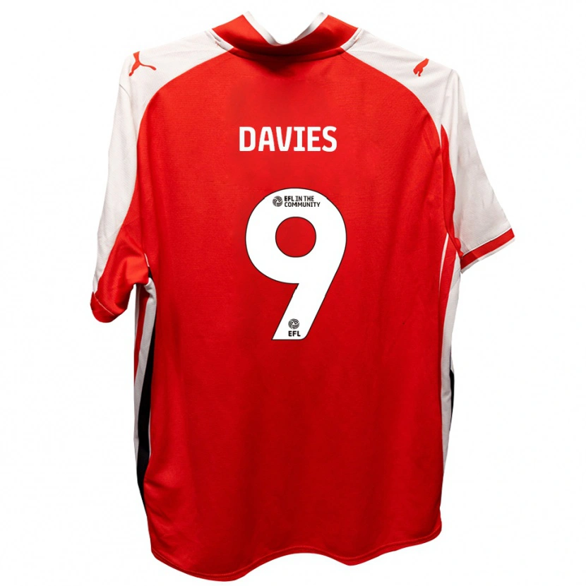 Danxen Mænd Will Davies #9 Rød Hvid Hjemmebane Spillertrøjer 2025/26 Trøje T-Shirt