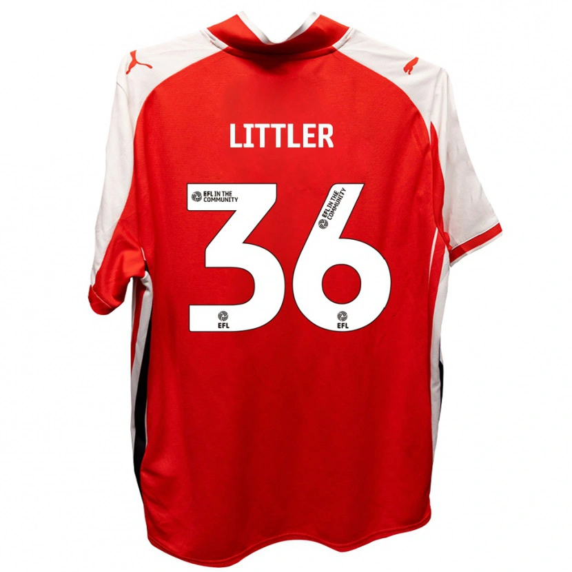 Danxen Mænd Zack Littler #36 Rød Hvid Hjemmebane Spillertrøjer 2025/26 Trøje T-Shirt