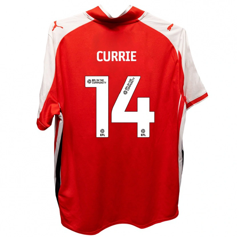 Danxen Mænd Harvey Currie #14 Rød Hvid Hjemmebane Spillertrøjer 2025/26 Trøje T-Shirt