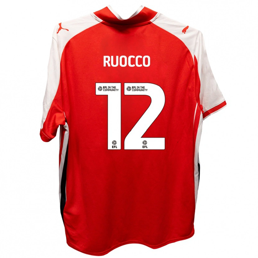 Danxen Mænd Alessio Ruocco #12 Rød Hvid Hjemmebane Spillertrøjer 2025/26 Trøje T-Shirt