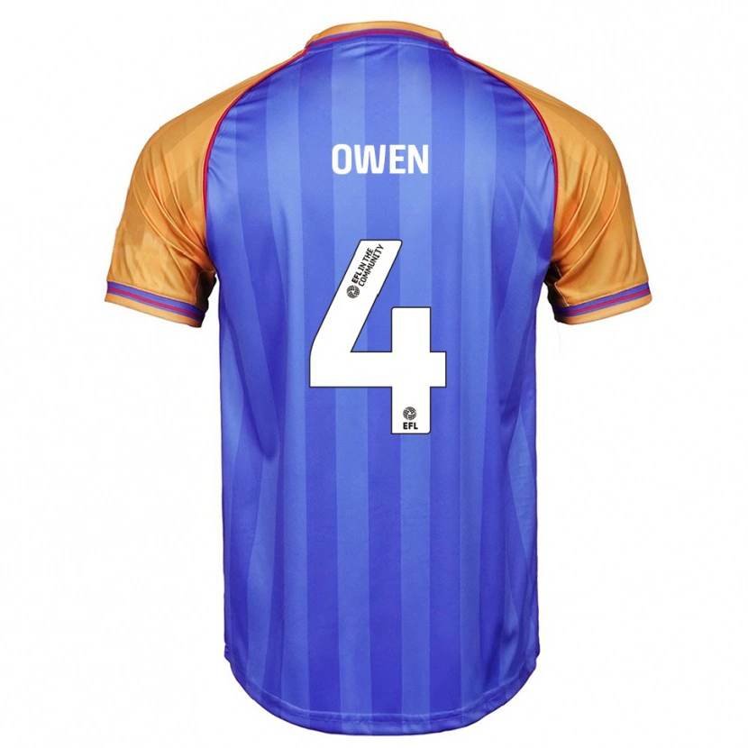 Danxen Mænd Vikki Owen #4 Blå Orange Hjemmebane Spillertrøjer 2025/26 Trøje T-Shirt
