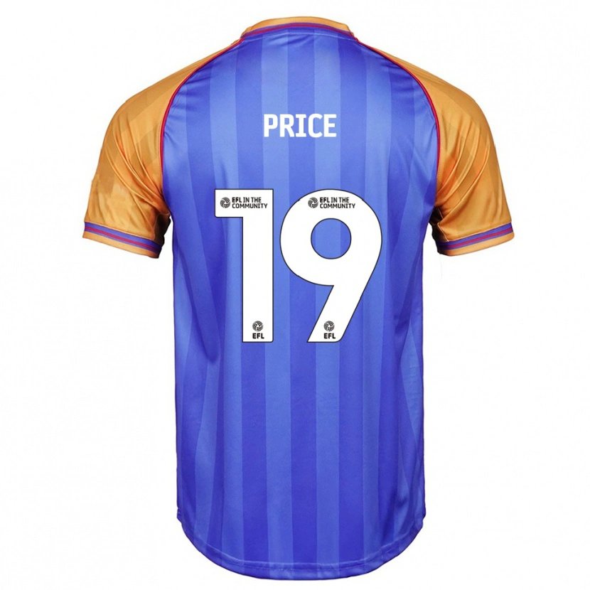 Danxen Mænd Jack Price #19 Blå Orange Hjemmebane Spillertrøjer 2025/26 Trøje T-Shirt