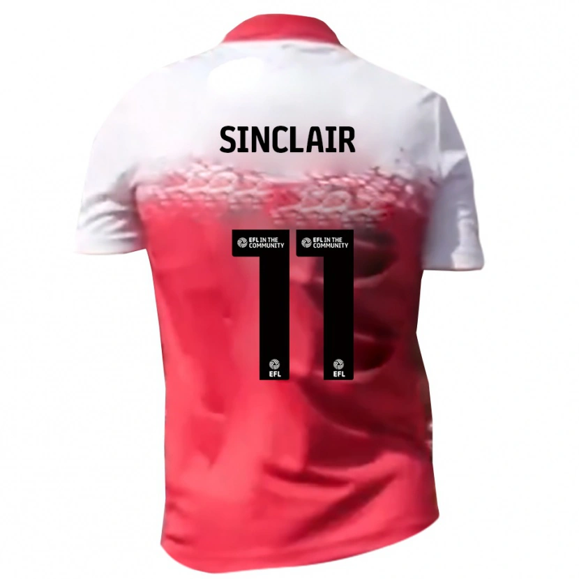 Danxen Mænd Isaac Sinclair #11 Rød Hvid Hjemmebane Spillertrøjer 2025/26 Trøje T-Shirt