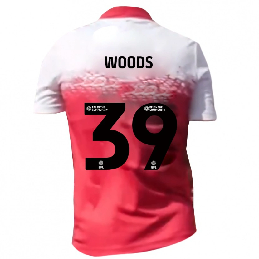 Danxen Mænd Josh Woods #39 Rød Hvid Hjemmebane Spillertrøjer 2025/26 Trøje T-Shirt