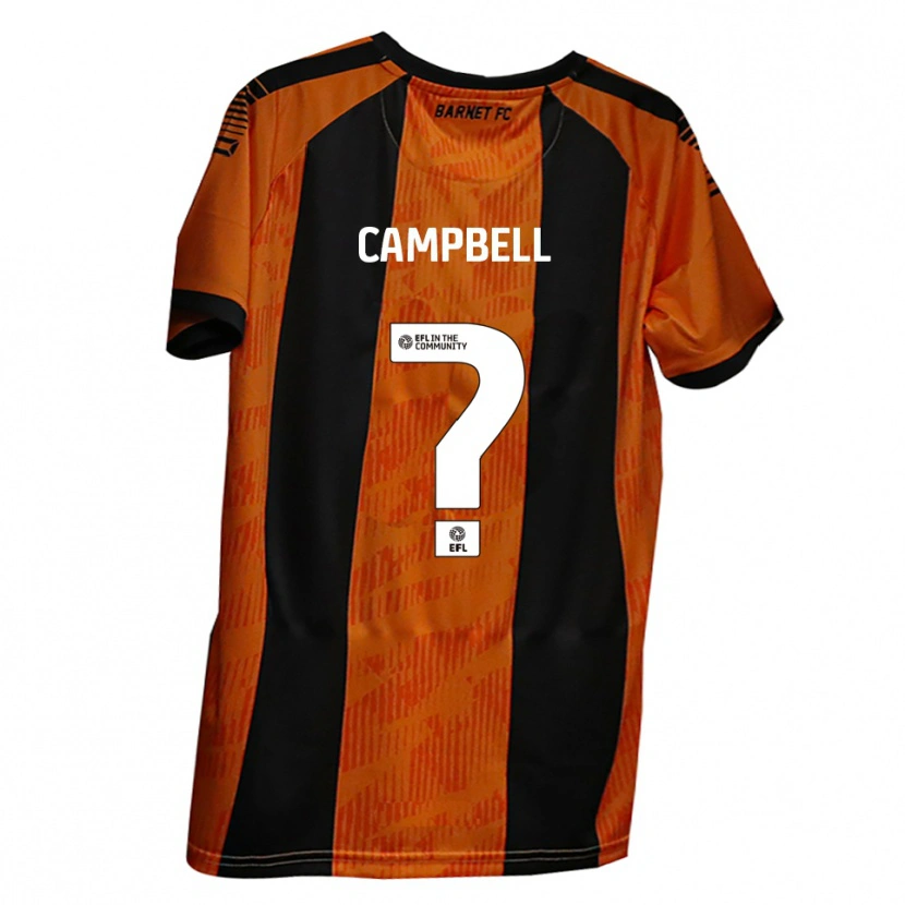 Danxen Mænd Shamoy Campbell #0 Orange Sort Hjemmebane Spillertrøjer 2025/26 Trøje T-Shirt