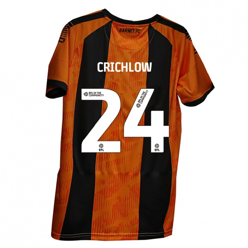 Danxen Mænd Romoney Crichlow #24 Orange Sort Hjemmebane Spillertrøjer 2025/26 Trøje T-Shirt