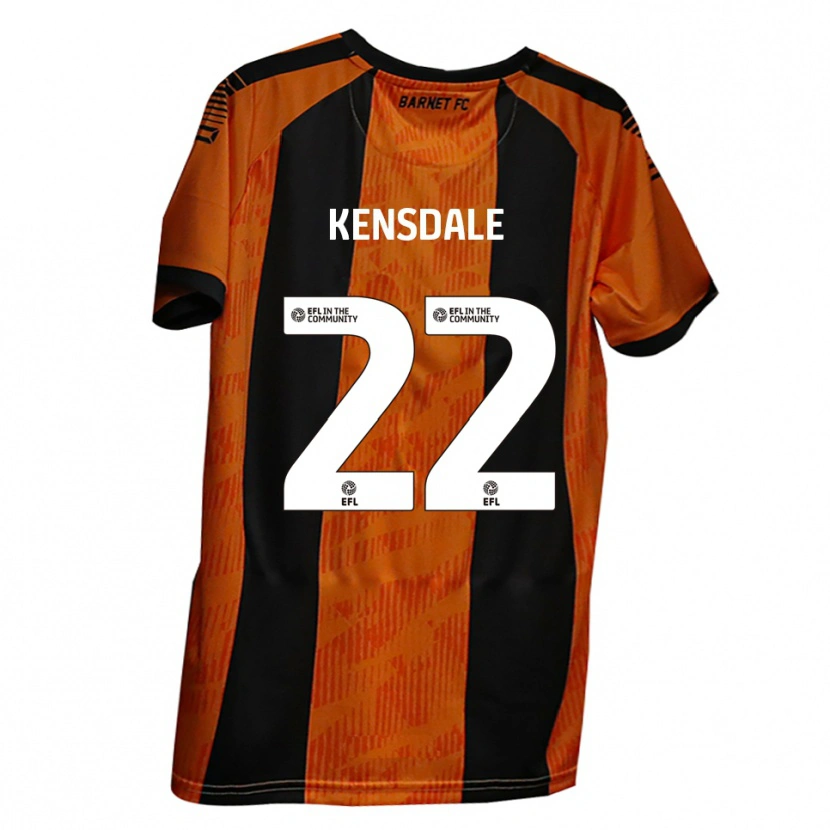 Danxen Mænd Ollie Kensdale #22 Orange Sort Hjemmebane Spillertrøjer 2025/26 Trøje T-Shirt