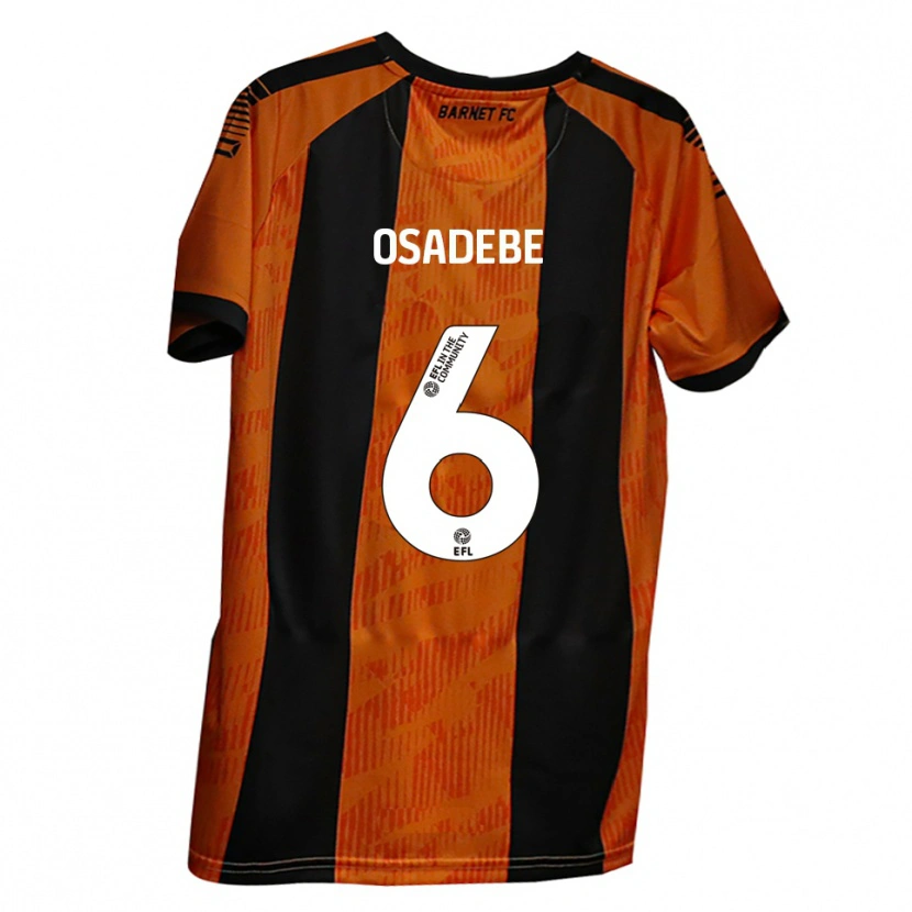 Danxen Mænd Emmanuel Osadebe #6 Orange Sort Hjemmebane Spillertrøjer 2025/26 Trøje T-Shirt