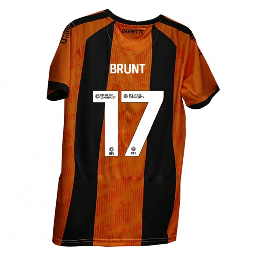Danxen Mænd Zak Brunt #17 Orange Sort Hjemmebane Spillertrøjer 2025/26 Trøje T-Shirt