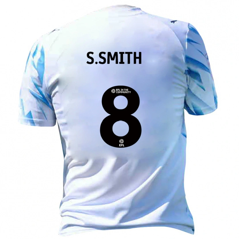 Danxen Mænd Scott Smith #8 Hvid Lyseblå Hjemmebane Spillertrøjer 2025/26 Trøje T-Shirt
