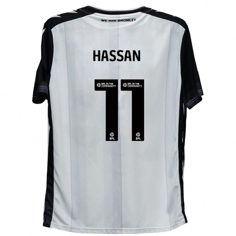 Danxen Mænd Danai Hassan #11 Hvid Sort Hjemmebane Spillertrøjer 2025/26 Trøje T-Shirt