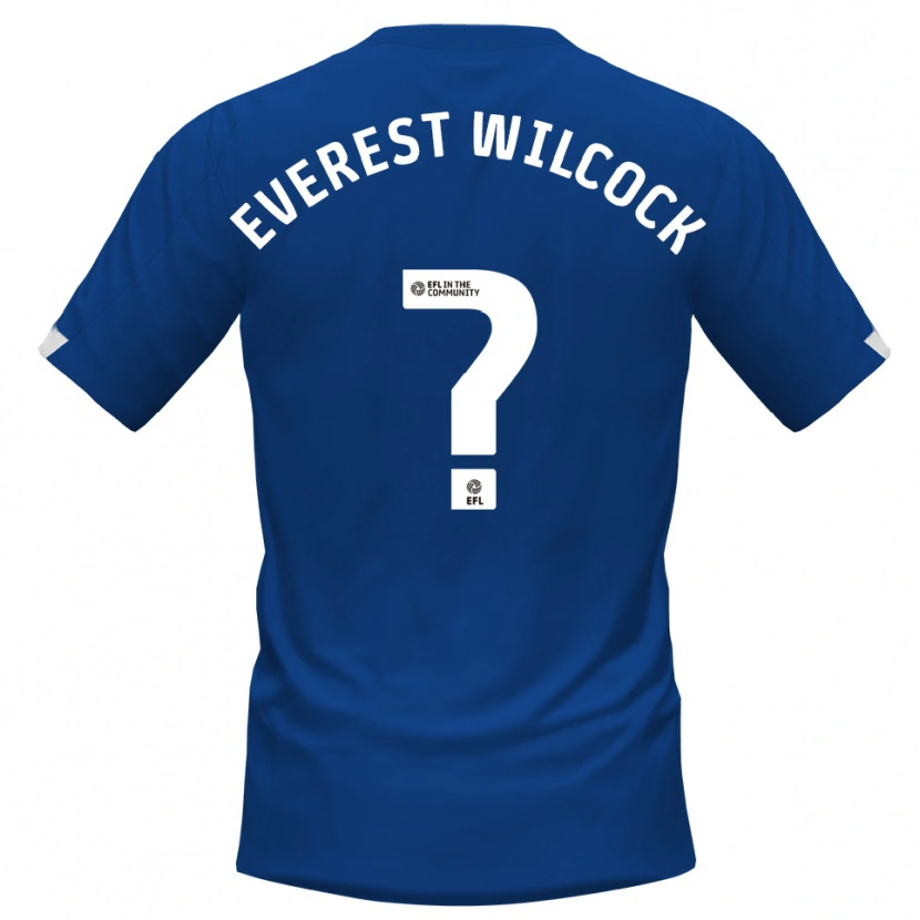 Danxen Mænd Tom Everest Wilcock #0 Blå Hvid Hjemmebane Spillertrøjer 2025/26 Trøje T-Shirt