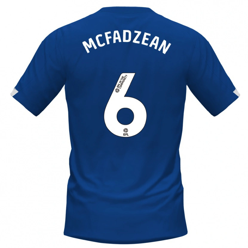 Danxen Mænd Kyle Mcfadzean #6 Blå Hvid Hjemmebane Spillertrøjer 2025/26 Trøje T-Shirt