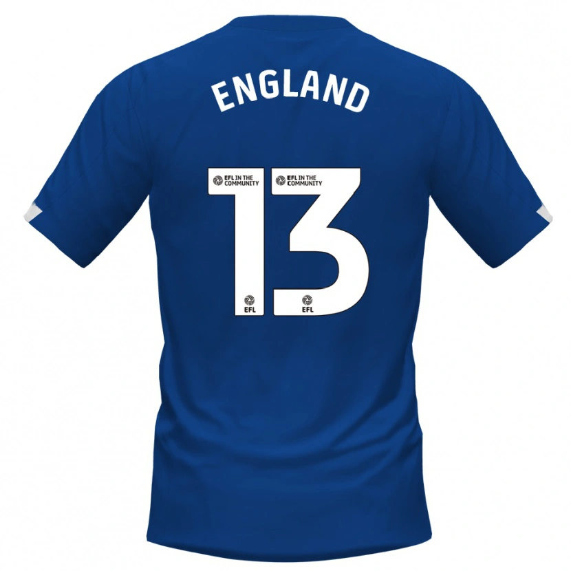 Danxen Mænd Kurtis England #13 Blå Hvid Hjemmebane Spillertrøjer 2025/26 Trøje T-Shirt