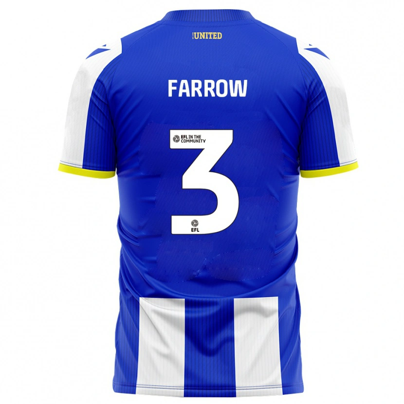 Danxen Mænd Sophie Farrow #3 Blå Hvid Hjemmebane Spillertrøjer 2025/26 Trøje T-Shirt