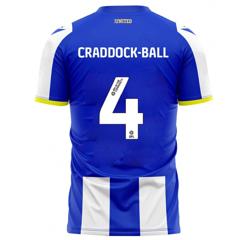 Danxen Mænd Cassie Craddock-Ball #4 Blå Hvid Hjemmebane Spillertrøjer 2025/26 Trøje T-Shirt