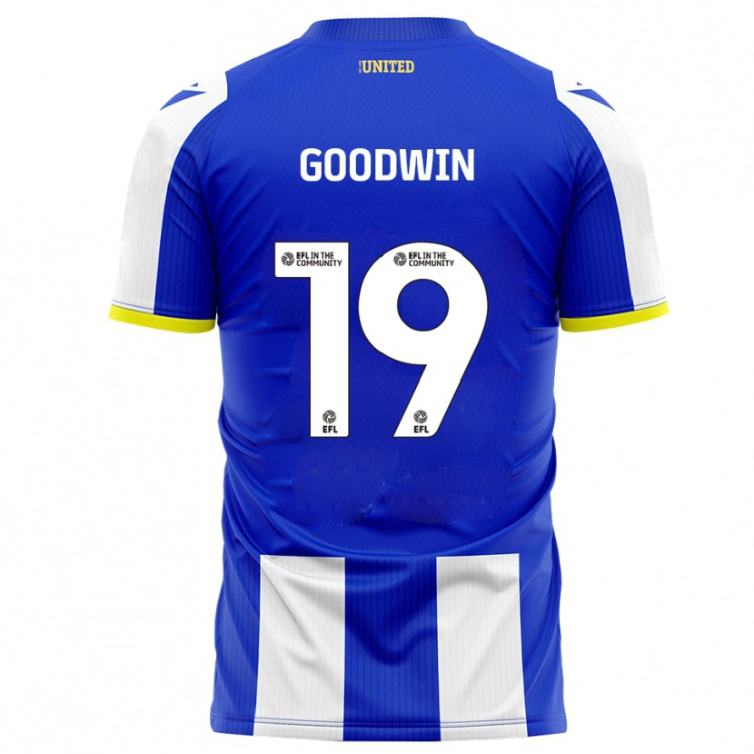 Danxen Mænd Will Goodwin #19 Blå Hvid Hjemmebane Spillertrøjer 2025/26 Trøje T-Shirt
