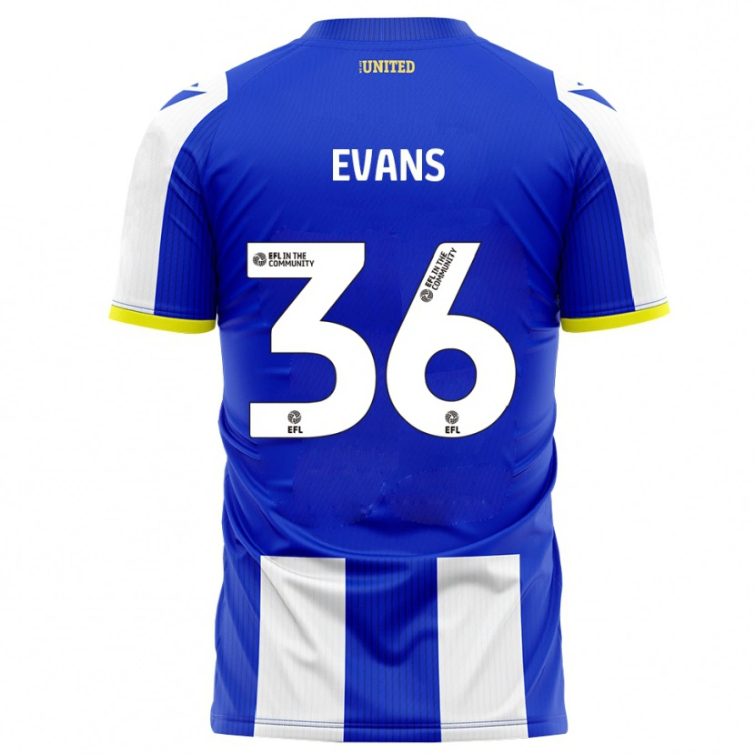 Danxen Mænd Makise Evans #36 Blå Hvid Hjemmebane Spillertrøjer 2025/26 Trøje T-Shirt
