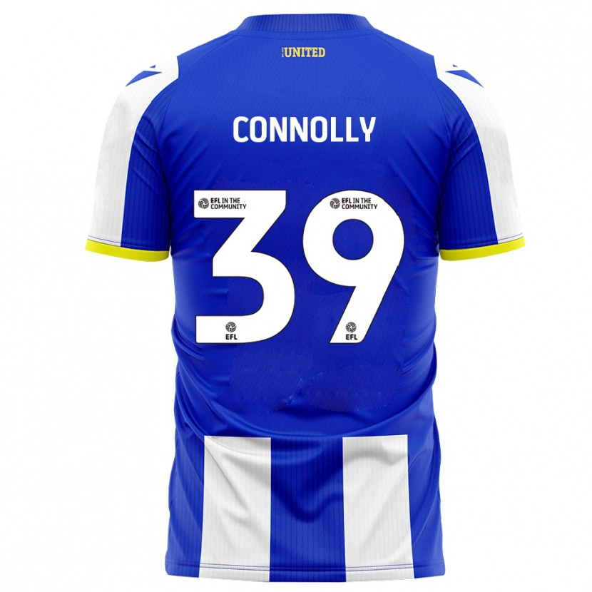Danxen Mænd Kien Connolly #39 Blå Hvid Hjemmebane Spillertrøjer 2025/26 Trøje T-Shirt