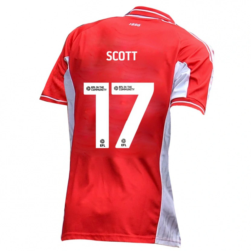 Danxen Mænd Kyle Scott #17 Rød Hvid Hjemmebane Spillertrøjer 2025/26 Trøje T-Shirt
