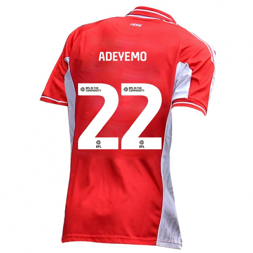 Danxen Mænd Ade Adeyemo #22 Rød Hvid Hjemmebane Spillertrøjer 2025/26 Trøje T-Shirt