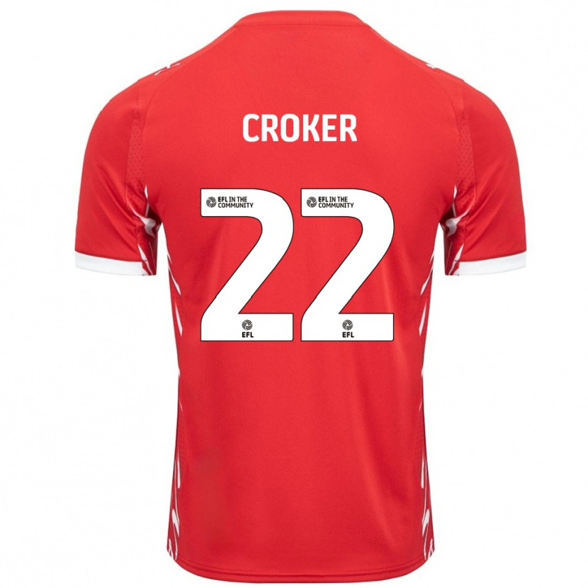 Danxen Mænd Phil Croker #22 Rød Hvid Hjemmebane Spillertrøjer 2025/26 Trøje T-Shirt