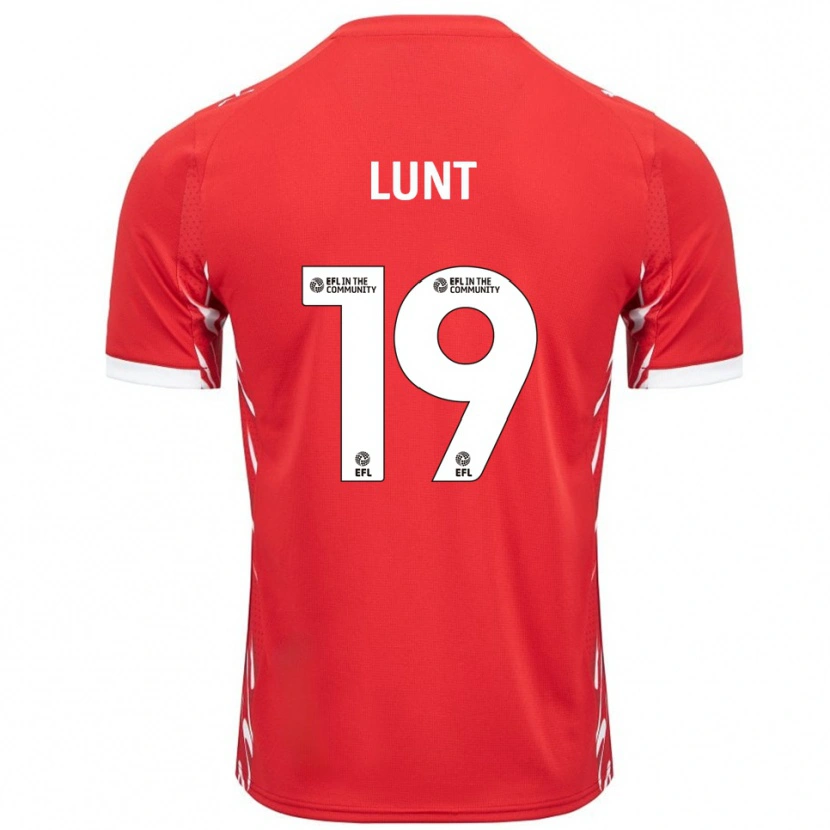 Danxen Mænd Owen Lunt #19 Rød Hvid Hjemmebane Spillertrøjer 2025/26 Trøje T-Shirt