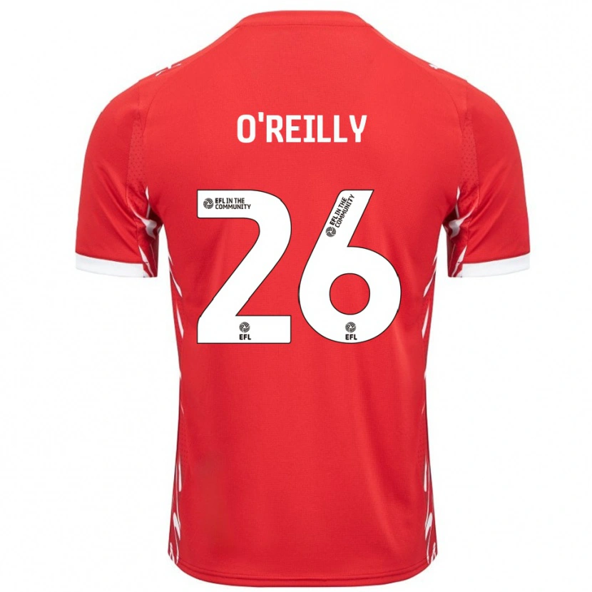 Danxen Mænd Tommi O'reilly #26 Rød Hvid Hjemmebane Spillertrøjer 2025/26 Trøje T-Shirt