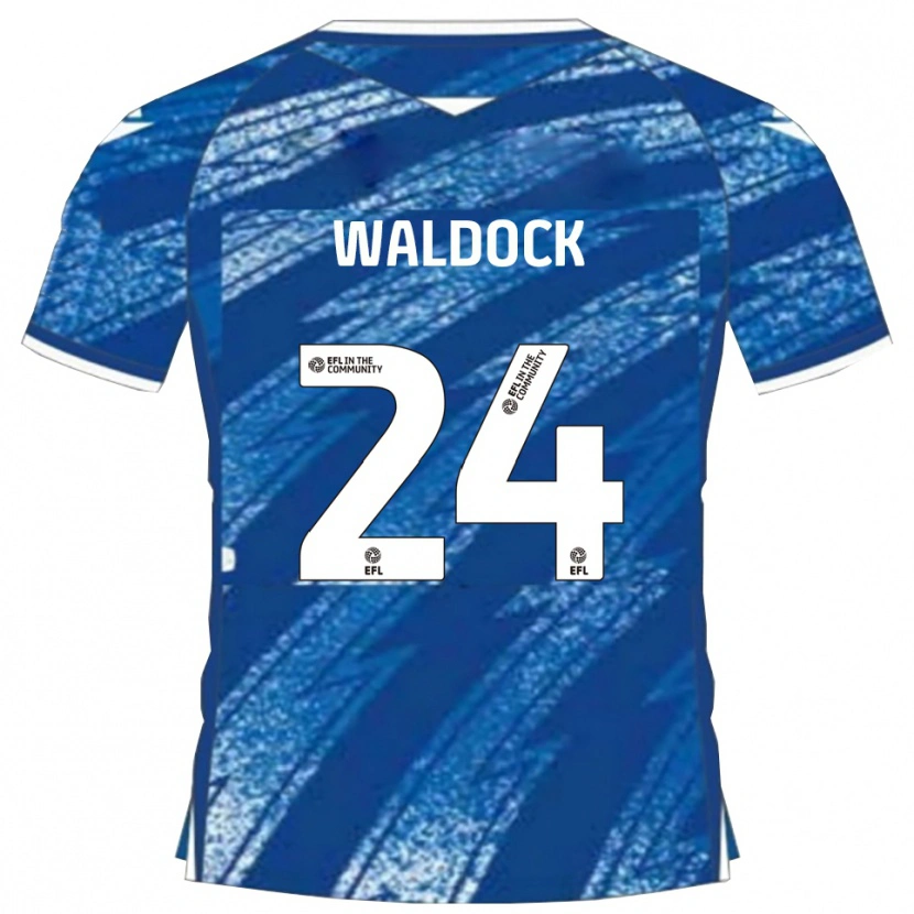 Danxen Mænd Harry Waldock #24 Blå Hvid Hjemmebane Spillertrøjer 2025/26 Trøje T-Shirt