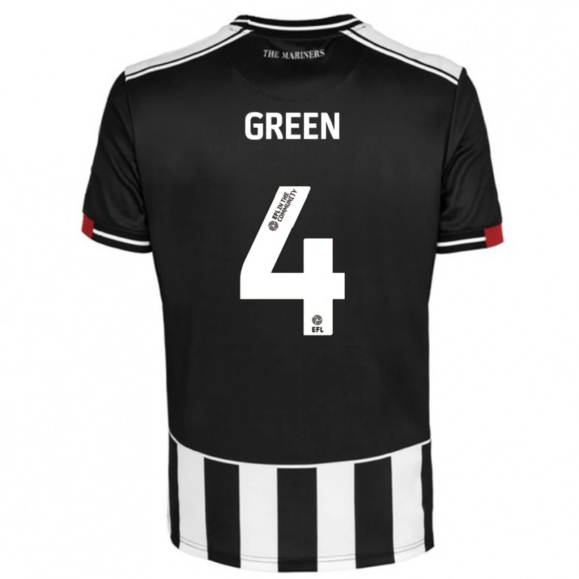 Danxen Mænd Kieran Green #4 Sort Hvid Rød Hjemmebane Spillertrøjer 2025/26 Trøje T-Shirt