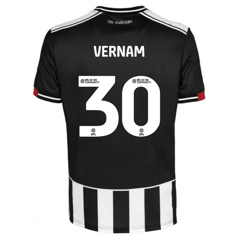 Danxen Mænd Charles Vernam #30 Sort Hvid Rød Hjemmebane Spillertrøjer 2025/26 Trøje T-Shirt