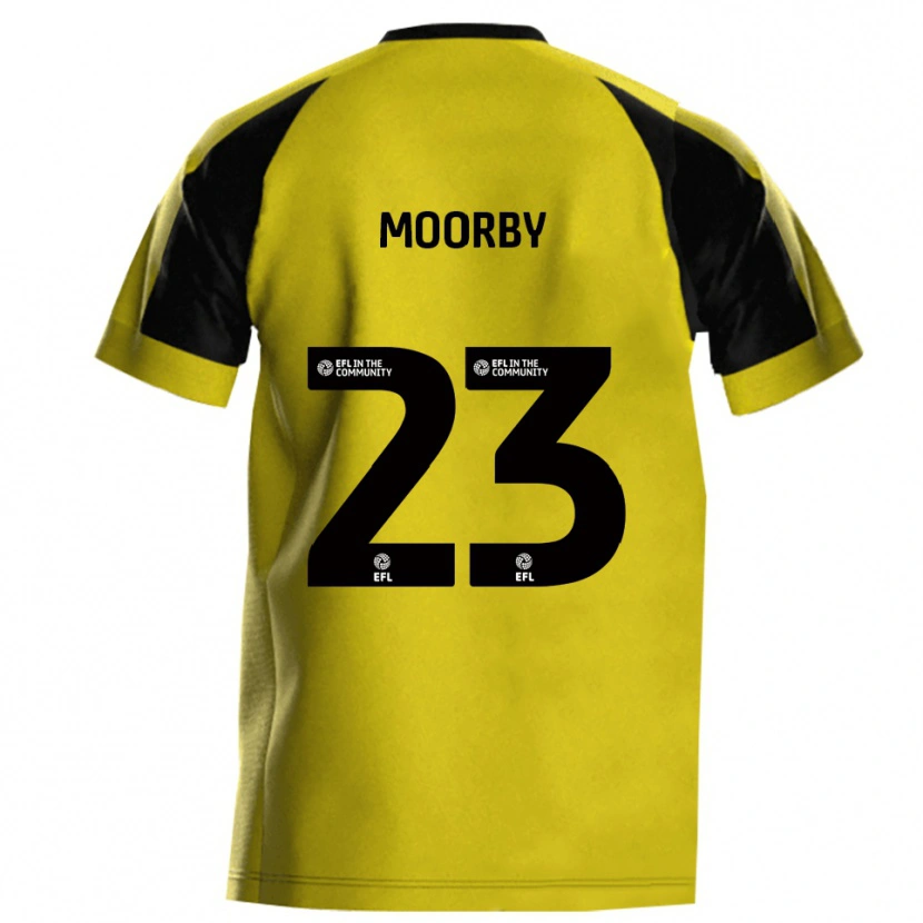 Danxen Mænd James Moorby #23 Gul Grå Hjemmebane Spillertrøjer 2025/26 Trøje T-Shirt