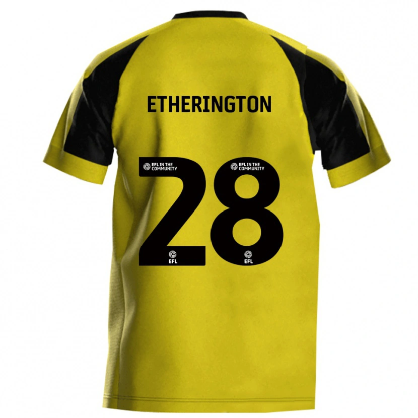 Danxen Mænd Marcus Etherington #28 Gul Grå Hjemmebane Spillertrøjer 2025/26 Trøje T-Shirt
