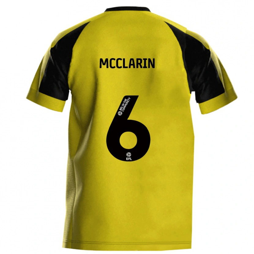 Danxen Mænd Jack Mcclarin #6 Gul Grå Hjemmebane Spillertrøjer 2025/26 Trøje T-Shirt