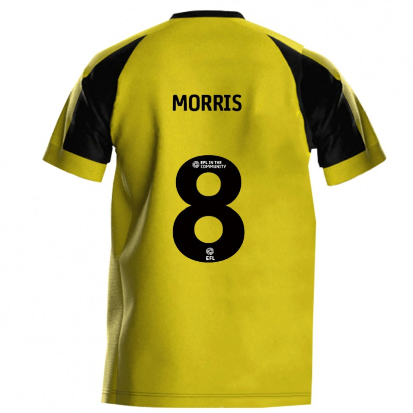 Danxen Mænd Bryn Morris #8 Gul Grå Hjemmebane Spillertrøjer 2025/26 Trøje T-Shirt