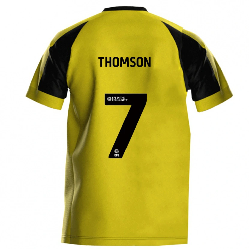 Danxen Mænd George Thomson #7 Gul Grå Hjemmebane Spillertrøjer 2025/26 Trøje T-Shirt