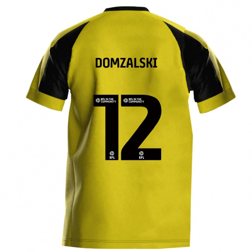 Danxen Mænd Ollie Domzalski #12 Gul Grå Hjemmebane Spillertrøjer 2025/26 Trøje T-Shirt