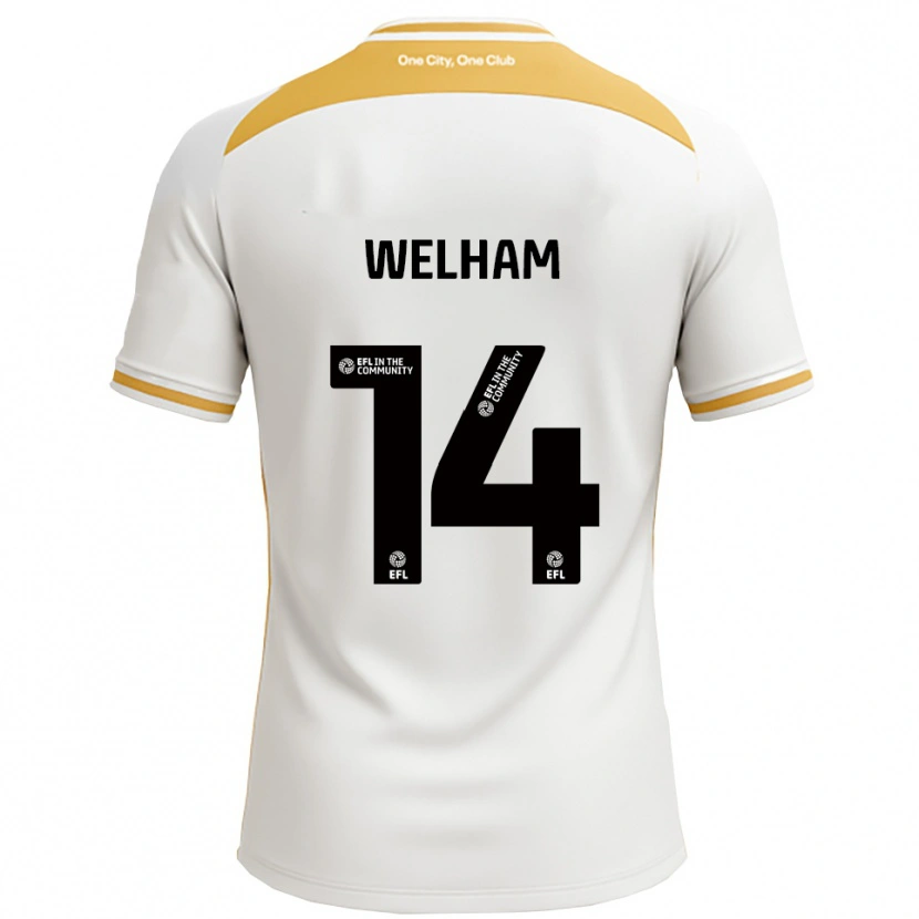 Danxen Mænd Madeline Welham #14 Hvid Guld Hjemmebane Spillertrøjer 2025/26 Trøje T-Shirt