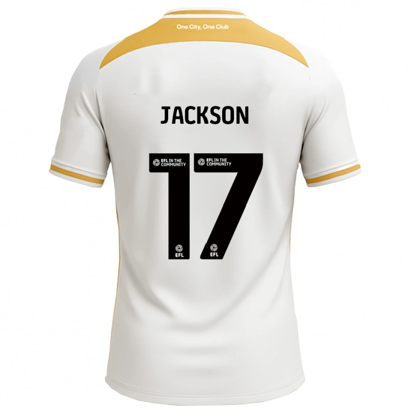Danxen Mænd Cayleigh Jackson #17 Hvid Guld Hjemmebane Spillertrøjer 2025/26 Trøje T-Shirt
