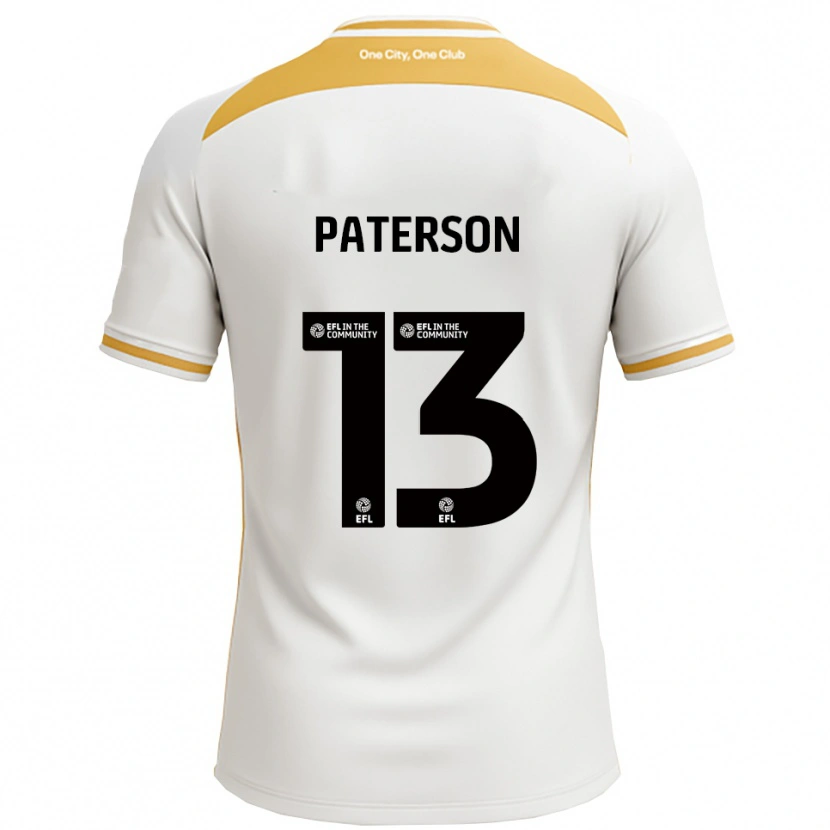 Danxen Mænd Callum Paterson #13 Hvid Guld Hjemmebane Spillertrøjer 2025/26 Trøje T-Shirt