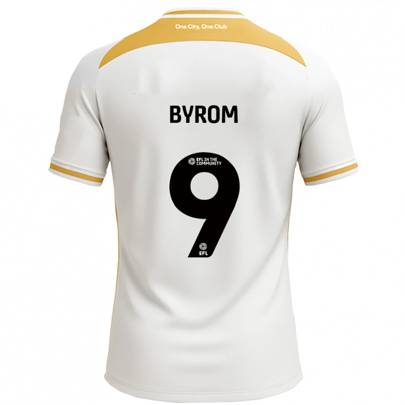 Danxen Mænd Sophie Byrom #9 Hvid Guld Hjemmebane Spillertrøjer 2025/26 Trøje T-Shirt