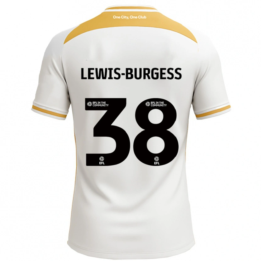 Danxen Mænd Keon Lewis-Burgess #38 Hvid Guld Hjemmebane Spillertrøjer 2025/26 Trøje T-Shirt