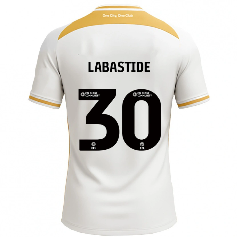 Danxen Mænd Zara Labastide #30 Hvid Guld Hjemmebane Spillertrøjer 2025/26 Trøje T-Shirt