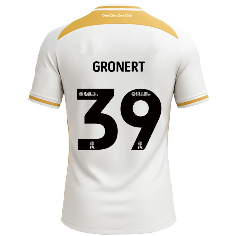Danxen Mænd Alex Gronert #39 Hvid Guld Hjemmebane Spillertrøjer 2025/26 Trøje T-Shirt