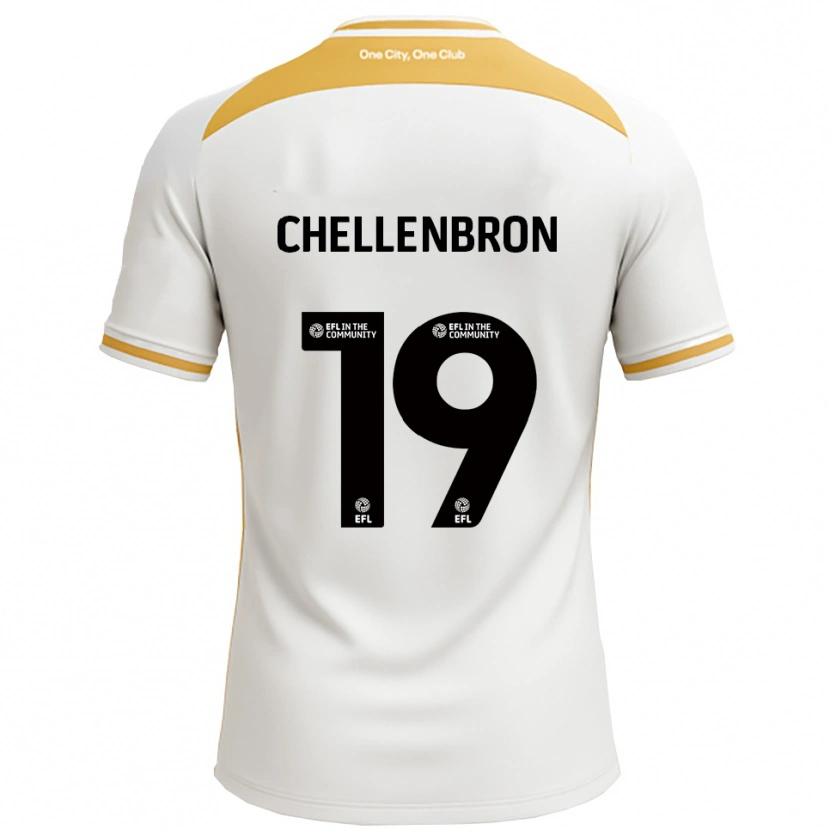 Danxen Mænd Katie Chellenbron #19 Hvid Guld Hjemmebane Spillertrøjer 2025/26 Trøje T-Shirt