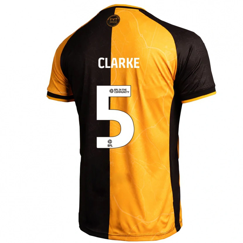 Danxen Mænd James Clarke #5 Gul Sort Hjemmebane Spillertrøjer 2025/26 Trøje T-Shirt