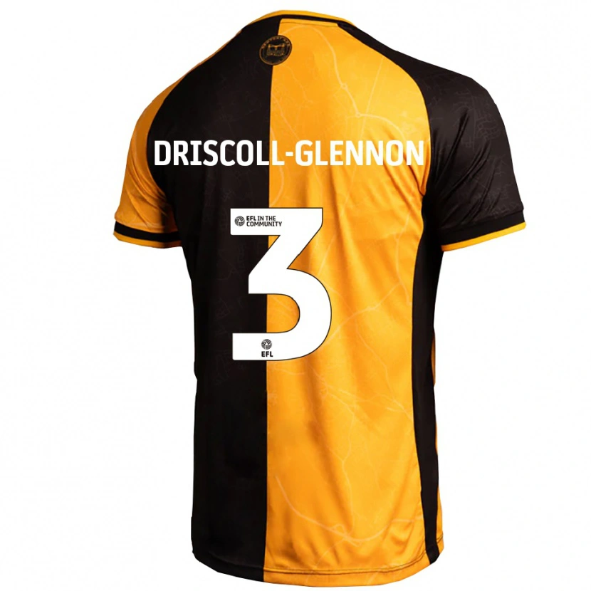 Danxen Mænd Anthony Driscoll-Glennon #3 Gul Sort Hjemmebane Spillertrøjer 2025/26 Trøje T-Shirt