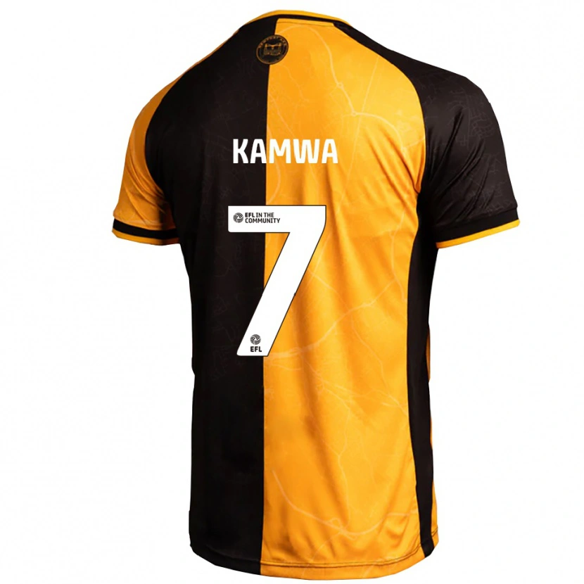 Danxen Mænd Bobby Kamwa #7 Gul Sort Hjemmebane Spillertrøjer 2025/26 Trøje T-Shirt