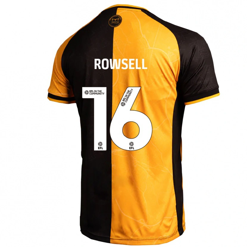 Danxen Mænd Declan Rowsell #16 Gul Sort Hjemmebane Spillertrøjer 2025/26 Trøje T-Shirt