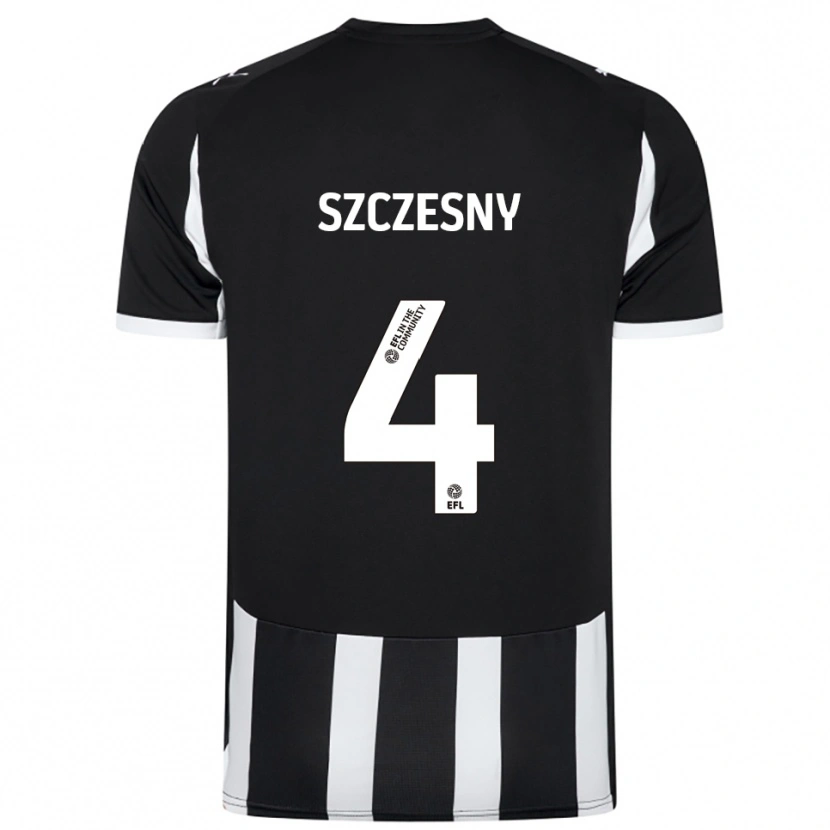 Danxen Mænd Nikos Szczesny #4 Sort Hvid Hjemmebane Spillertrøjer 2025/26 Trøje T-Shirt